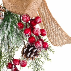 Colgador para Puertas Navidad Blanco Rojo Verde Natural Ratán Plástico 55 cm