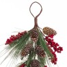 Colgador para Puertas Navidad Rojo Verde Natural Plástico Piñas 42 cm