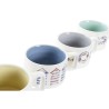 Juego de Tazas de Cafu00e9 DKD Home Decor Azul Multicolor Metal Dolomita 4 Piezas 260 ml