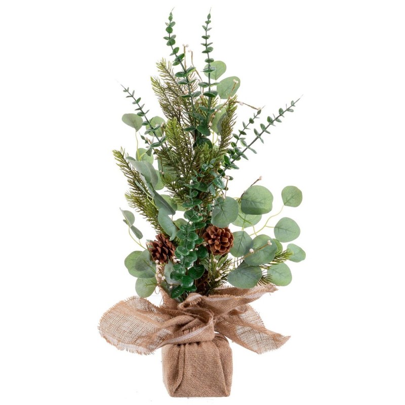 Adorno Navideño Verde Natural Plástico Fibra Piñas 63,5 cm