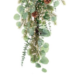 Colgador para Puertas Navidad Verde Natural Ratán Plástico 71,12 cm