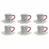 Juego de Tazas de Cafu00e9 DKD Home Decor Metal Multicolor Gres 130 ml