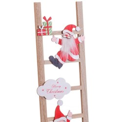 Adorno Navideño Multicolor Madera Escalera Papá Noel 17 x 1,8 x 60 cm