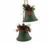 Adorno Navideño Verde Multicolor Metal Plástico Fibra Campanas 14 x 9 x 47 cm