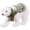 Adorno Navideño Blanco Multicolor Plástico Polyfoam Tejido Oso 16 x 35 x 21 cm