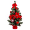 Adorno Navideño Rojo Verde Plástico Tejido Árbol de Navidad 60 cm