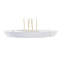 Bandeja de Aperitivos DKD Home Decor Azul Natural Bambu00fa Gres Mediterru00e1neo 23,5 x 23,5 x 7 cm