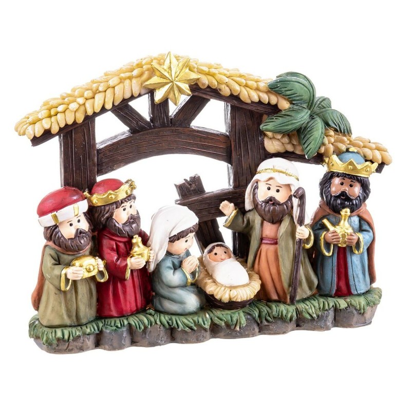 Adorno Navideño Multicolor Poliresina Nacimiento/Belén 21,2 x 5,7 x 16 cm (6 Piezas)