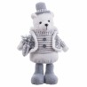 Adorno Navideño Blanco Gris Metal Tejido Oso polar 20 x 10 x 33 cm