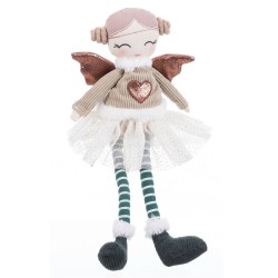 Adorno Navideño Verde Beige Arena Tejido 42 cm