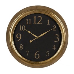 Reloj de Pared Negro Dorado PVC Cristal Hierro Madera MDF 47 x 5,5 x 47 cm