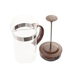 Cafetera de u00c9mbolo DKD Home Decor Marru00f3n Transparente Acero Inoxidable Vidrio de Borosilicato 350 ml 16 x 9 x 18,5 cm