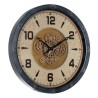 Reloj de Pared Negro Dorado Cristal Hierro 72 x 9 x 72 cm (3 Unidades)