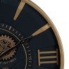 Reloj de Pared Negro Dorado Cristal Hierro 59 x 8,5 x 59 cm (3 Unidades)