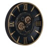 Reloj de Pared Negro Dorado Cristal Hierro 59 x 8,5 x 59 cm (3 Unidades)