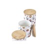 Set de 3 Botes DKD Home Decor Natural Blanco Multicolor Bambu00fa Gres 10 x 10 x 17 cm Cupcake