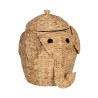 Cesto Elefante Negro Beige Fibra natural 38 x 38 x 42 cm