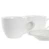 Juego de Tazas de Cafu00e9 DKD Home Decor Natural Madera de caucho Blanco Gres 150 ml