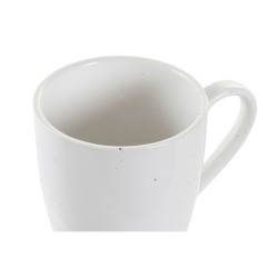 Juego de 4 Tazas Mug DKD Home Decor Blanco Natural Madera de caucho Gres 300 ml 19 x 13 x 31 cm