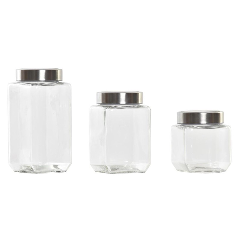 Set de 3 Botes DKD Home Decor 750 ml 8,5 x 8,5 x 18 cm