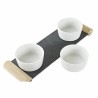 Bandeja de Aperitivos DKD Home Decor Blanco Negro Gres Pizarra 33 x 10 x 5,8 cm