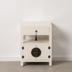 Mesita de Noche ORIENTE Blanco Madera MDF 50 x 40 x 66 cm