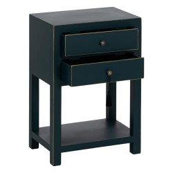 Mesita de Noche ORIENT Azul Madera de abeto Madera MDF 45 x 30 x 66 cm