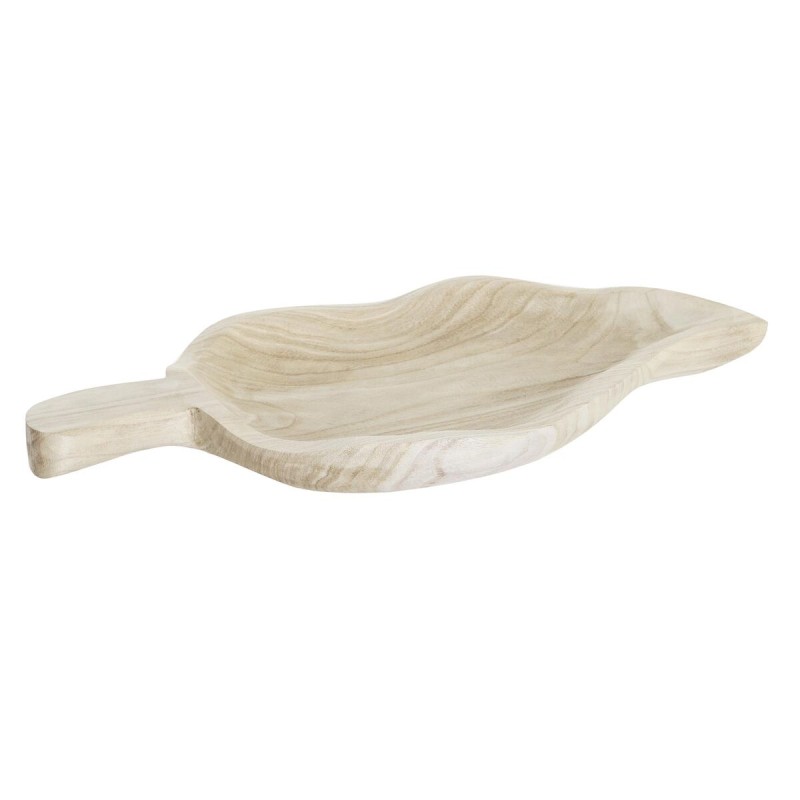 Bandeja de Aperitivos DKD Home Decor Marru00f3n claro Natural Tropical Hoja de planta 56 x 28 x 5 cm