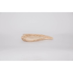 Bandeja de Aperitivos DKD Home Decor Marru00f3n claro Natural Corazu00f3n Tropical 35 x 24 x 4 cm