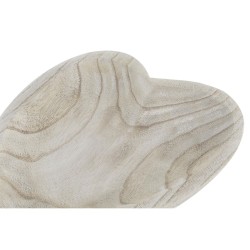 Bandeja de Aperitivos DKD Home Decor Marru00f3n claro Natural Corazu00f3n Tropical 35 x 24 x 4 cm