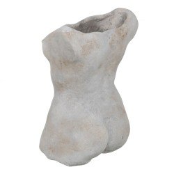 Macetero Gris Cemento Busto 19 x 13,5 x 27 cm