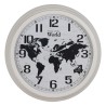 Reloj de Pared Mapamundi Blanco Negro Hierro 70 x 70 x 6,5 cm