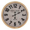 Reloj de Pared Blanco Natural Madera Cristal 76 x 76 x 6 cm