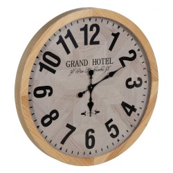 Reloj de Pared Blanco Natural Madera Cristal 76 x 76 x 6 cm