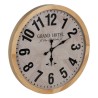 Reloj de Pared Blanco Natural Madera Cristal 76 x 76 x 6 cm