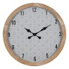 Reloj de Pared Blanco Natural Madera Cristal 60 x 60 x 6,5 cm