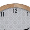 Reloj de Pared Blanco Natural Madera Cristal 60 x 60 x 6,5 cm