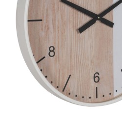 Reloj de Pared Blanco Natural Madera 60 x 60 x 5,5 cm