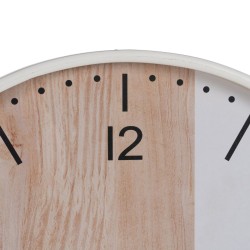 Reloj de Pared Blanco Natural Madera 60 x 60 x 5,5 cm