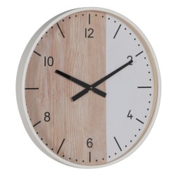 Reloj de Pared Blanco Natural Madera 60 x 60 x 5,5 cm