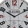 Reloj de Pared Blanco Madera Cristal 40 x 40 x 4,5 cm