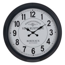 Reloj de Pared Blanco Negro Hierro 70 x 70 x 6,5 cm