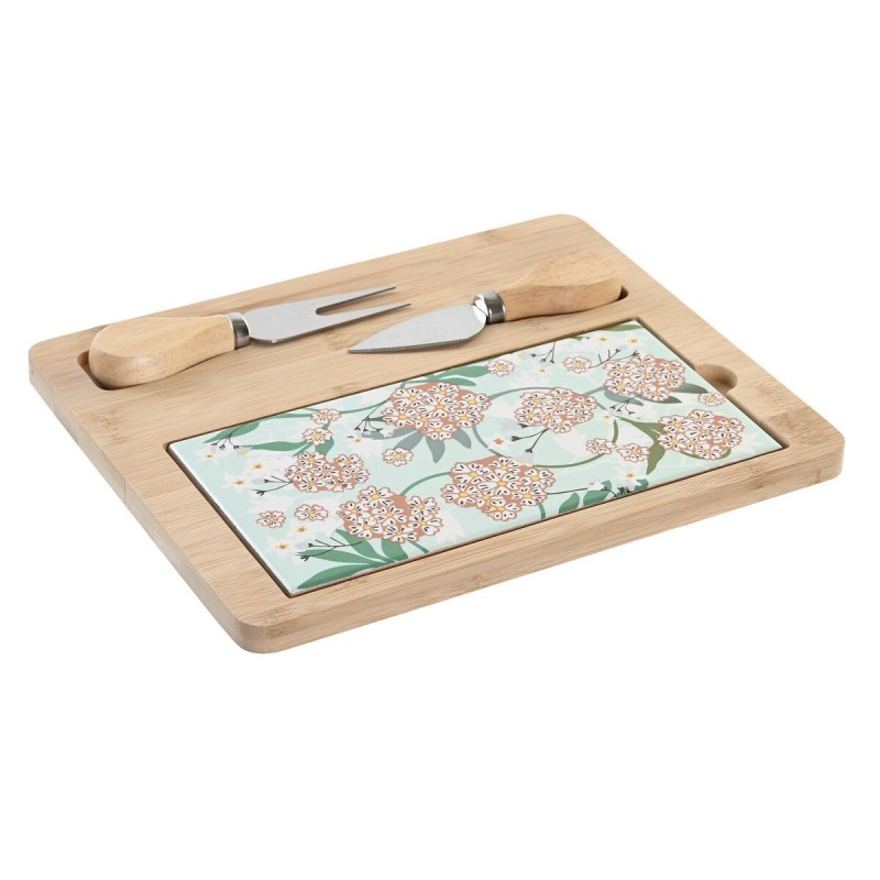 Bandeja de Aperitivos DKD Home Decor 24,5 x 20 x 1,2 cm Beige Verde Gres