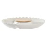 Bandeja de Aperitivos DKD Home Decor 25,5 x 25,5 x 3 cm Natural Porcelana Blanco