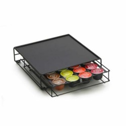 Organizador de Cu00e1psulas de Cafu00e9 DKD Home Decor 28,7 x 32 x 7 cm Negro Metal