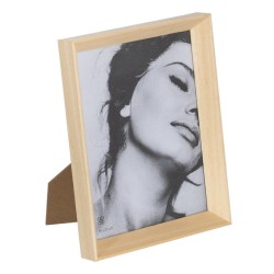 Marco de Fotos Beige Madera Cristal 17 x 2,5 x 22 cm