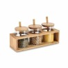 Set de 3 Botes DKD Home Decor 31 x 11 x 10,5 cm Natural Bambu00fa Vidrio de Borosilicato