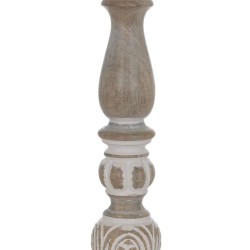 Candelabro Blanco Natural Hierro Madera de mango 14 x 14 x 45,72 cm