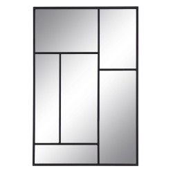 Espejo de pared Negro Cristal Hierro Vertical 60 x 2 x 90 cm