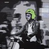 Cuadro Blanco Negro Verde Vespa 103 x 6 x 83 cm